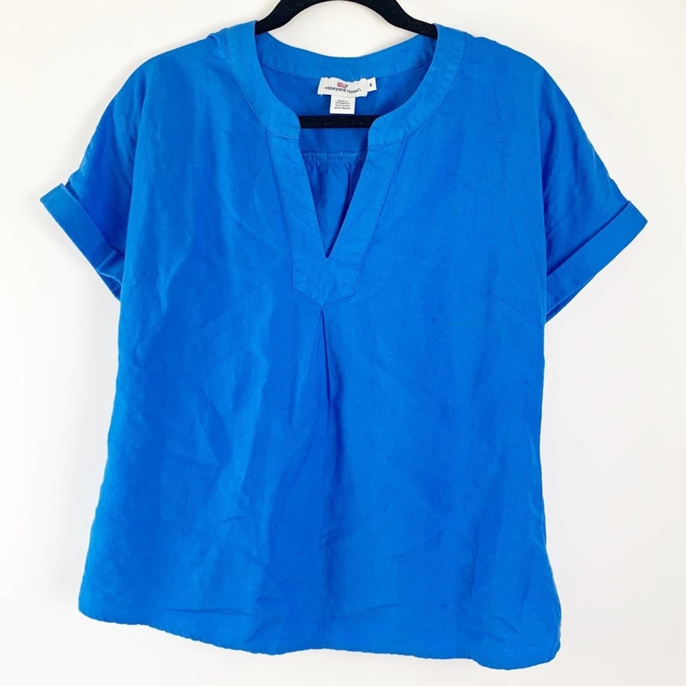 Vineyard Vines Short Sleeve V-Neck Linen T-Shirt 6